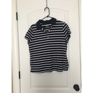 Merona Striped Polo Shirt Top Women's Size XL